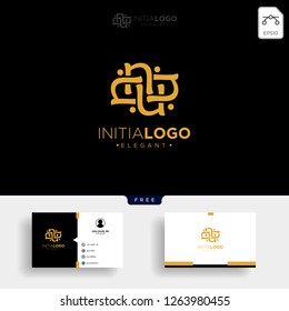 Gold Luxury and premium initial N logo template vector illustration and business card template