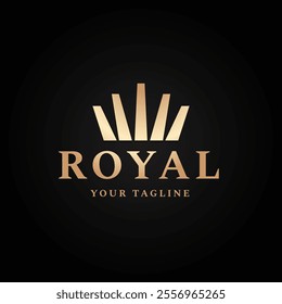 Gold luxury royal logo icon design vector illustration