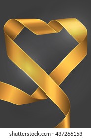 Gold luxury satin ribbon with black background
Empty for your text and ideas