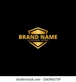 Gold luxury shield logo icon template