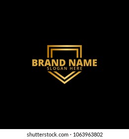 Gold luxury shield logo icon template