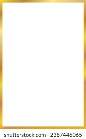 Gold luxury shiny vintage frame with reflection, vertical golden border decoration - stock vector