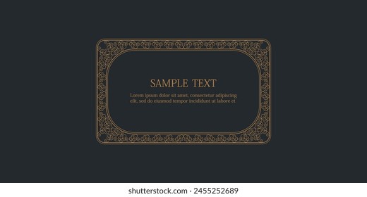 Gold Luxury Style Vintage Frame border Isolated On A Dark Background Free Vector