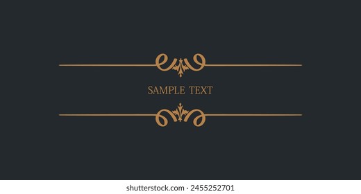 Gold Luxury Style Vintage Frame border Isolated On A Dark Background Free Vector