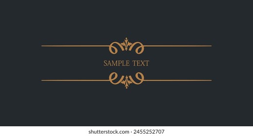 Gold Luxury Style Vintage Frame border Isolated On A Dark Background Free Vector