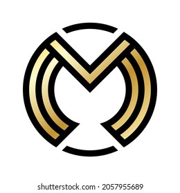 gold M cirlcle simple logo