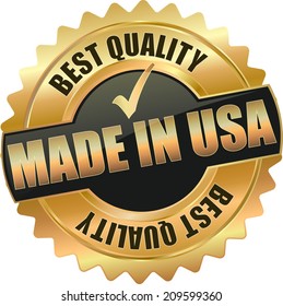 gold made in usa sign