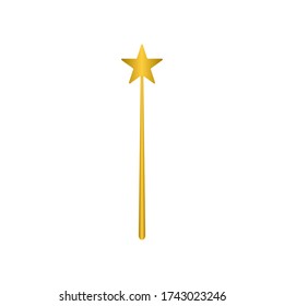Gold magic wand with star vector illustration