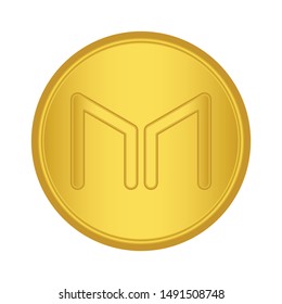 Gold Maker icon. golden Cryptocurrency Maker sign.  blockchain  money. Internet money