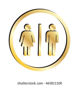 Gold Male & Female Figure Symbols Icon