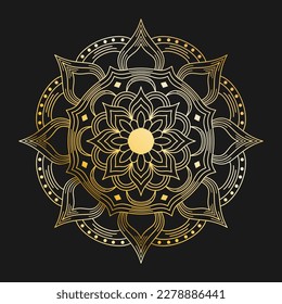 Gold Mandala art geometric pattern for islamic ornament decoration
