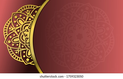 fondo dorado mandala, ilustración del vector de fondo elegante
