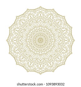 Gold Mandala. Circular figure representing the universe in Hindu and Buddhist symbolism