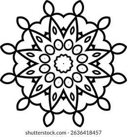 Gold Mandala Circular Pattern in Form of Mandala With Flower for Henna, Mehndi, Tattoo, Decoration Decorative Ornament in Ethnic Oriental Style.
