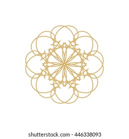 Gold mandala or geometrical element for decoration