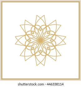 Gold mandala or geometrical element for decoration
