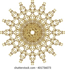 Gold mandala line frame floral vector design