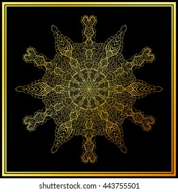 Gold mandala. Luxury mandala.