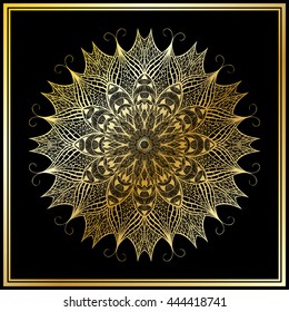 Gold mandala. Luxury mandala.