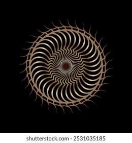 Gouden mandala op zwarte achtergrond Oosterse motieven Cirkelvormig patroon Decoratief ornament in etnische Oosterse stijl Vector Illustratie
