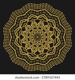 A gold mandala black