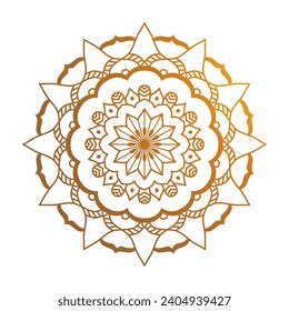 Goldmandala auf weißem Hintergrund für islamische Dekoration