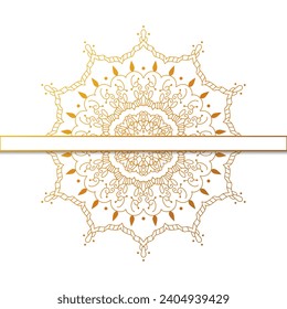 gold mandala on white background for Islamic decoration