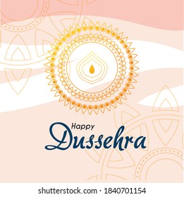 gold mandala ornament on white background design, Happy dussehra lord ram festival and indian theme Vector illustration