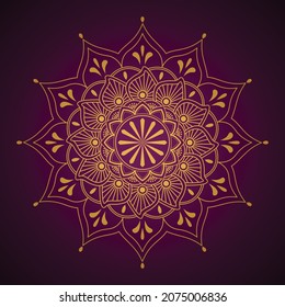 Gold Mandala pattern vector illustration
