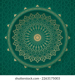 Goldmandala königliches Muster. Orientales Design für die Einladung, Hochzeit, Neujahr Gruß, Schönheitssalon, speichern Sie das Datum, Henna, Mehndi, Tattoo. Dekorative Ornamente im ethnisch-orientalischen Stil.