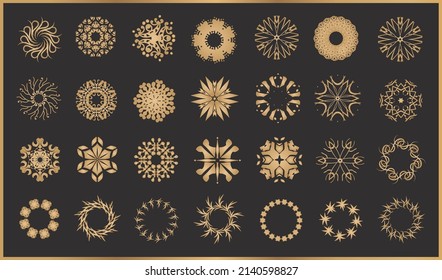Gold Mandala Set Vector Illustration