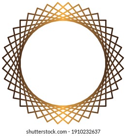 Gold mandala vector background isolated wit white background. Ethnic ornament symbol. Brochure, flyer, banner, ramadan greeting card motif decoration.