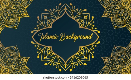 gold mandala vector, Islamic ornamental decorative
