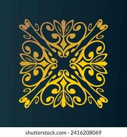 gold mandala vector, Islamic ornamental decorative
