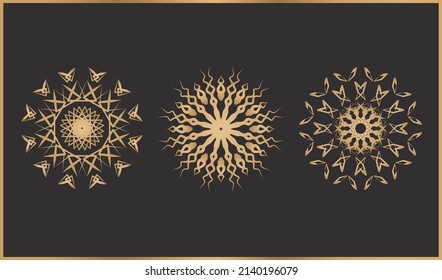 Gold Mandala Vector Set Illustration