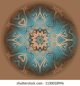 Gold Mandala. Vintage decorative elements. Hand drawn background. vector illustration