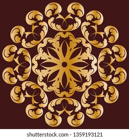 Gold mandala. Vintage vector patterns for greeting card,  weddings, meditation, menu.