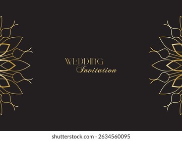Carte d'invitation au Mariage Gold Mandala