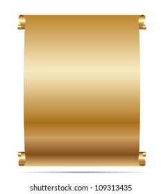Gold manuscript isolated on white. Vector