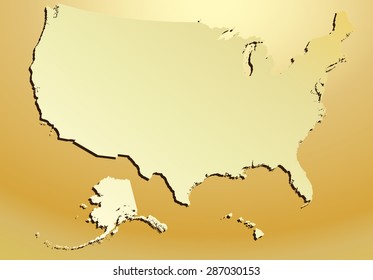 gold map of america