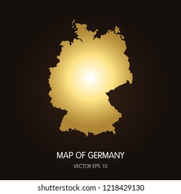 Gold map of Germany-Germany map on a dark background.Vector illustration eps 10.