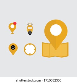 Gold Map or Location Icon Pack Design