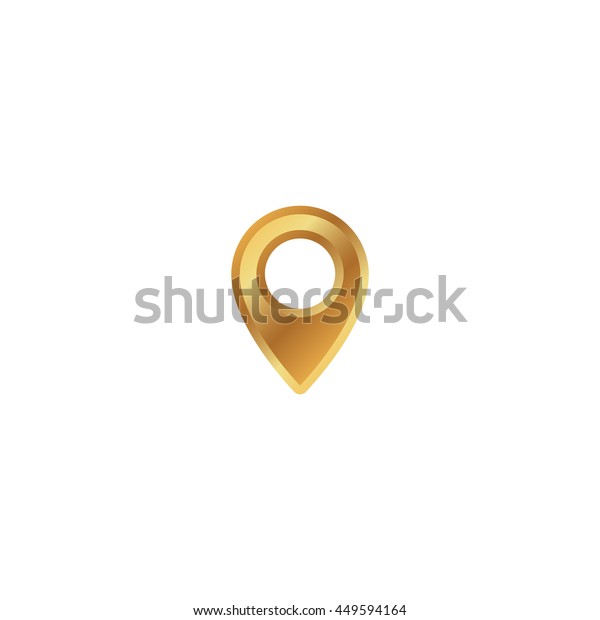 Vector de stock (libre de regalías) sobre Gold Map Location Pin Icon