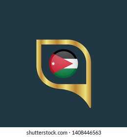 gold map pin with Jordan circle flag