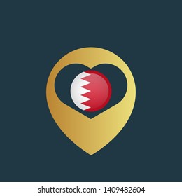 gold map pin with Qatar circle flag