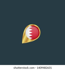 gold map pin with Qatar circle flag