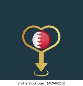gold map pin with Qatar circle flag