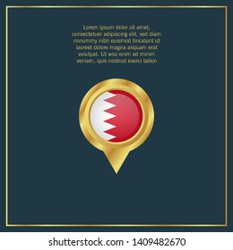 gold map pin with Qatar circle flag