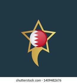 gold map pin with Qatar circle flag