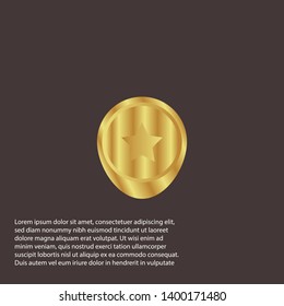 gold map pin with star icon. modern graphic design